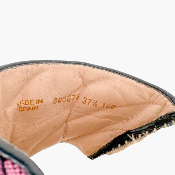 Gucci GG Espadrille Mule Sandal EU 37.5 US 7.5 Pink Purple Monogram Canvas Slide - Picture 9 of 9